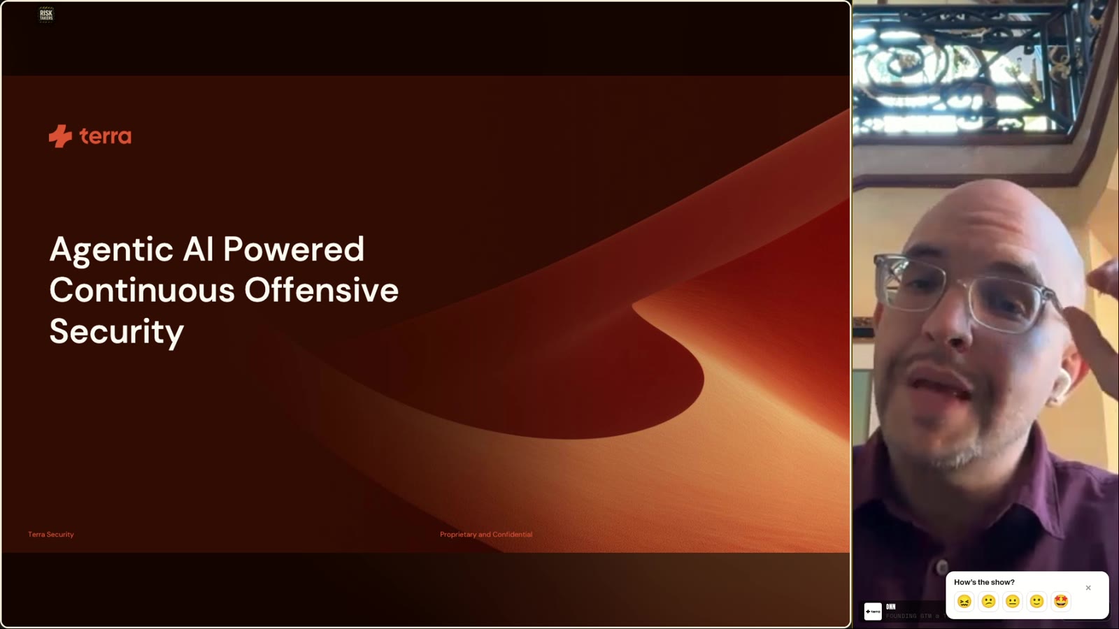 Onn Rubin presenting Terra Security’s approach to continuous offensive security in Flarea.