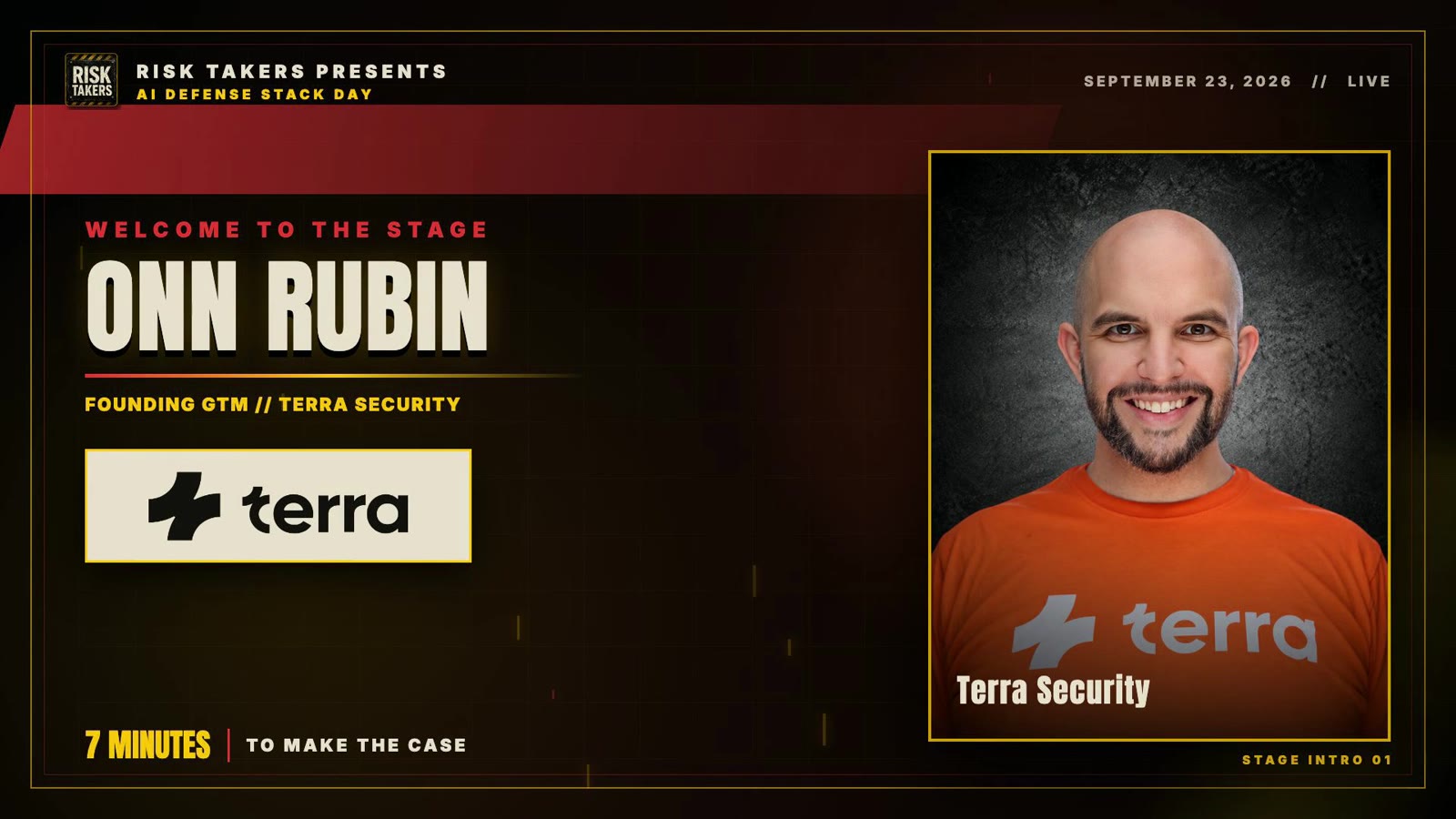 Terra Security’s custom presenter transition from the event replay.